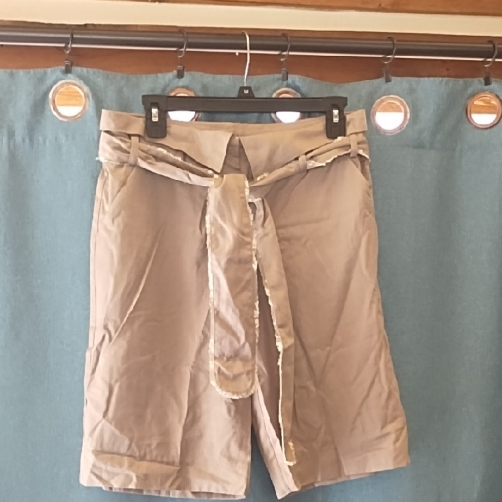 Stylish Tan Belted Shorts